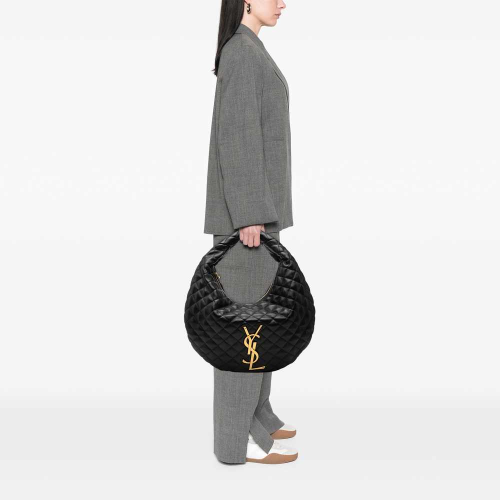 Pre-Loved Saint Laurent Quilted Nappa Monogram Icare Hobo - Picture 6 of 6